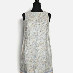 sleeveless linen multicolor linen dress